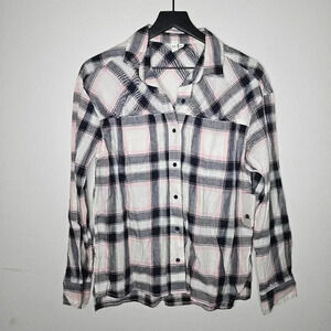 BP. Plaid Pink Button Down Top Size XS NWT